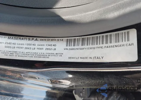 2015 Maserati Ghibli S Q4 z USA, uszkodzony, nr VIN ZAM57RTA6F1133032